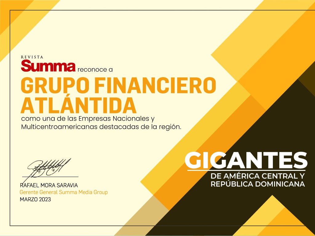 Grupo Financiero Atlántida y Guillermo Bueso reconocidos en el reportaje Gigantes de Centroamérica y República Dominicana por Revista Summa.