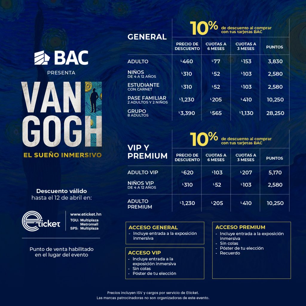BAC, presenta el sueño inmersivo de Van Gogh por primera vez en el país